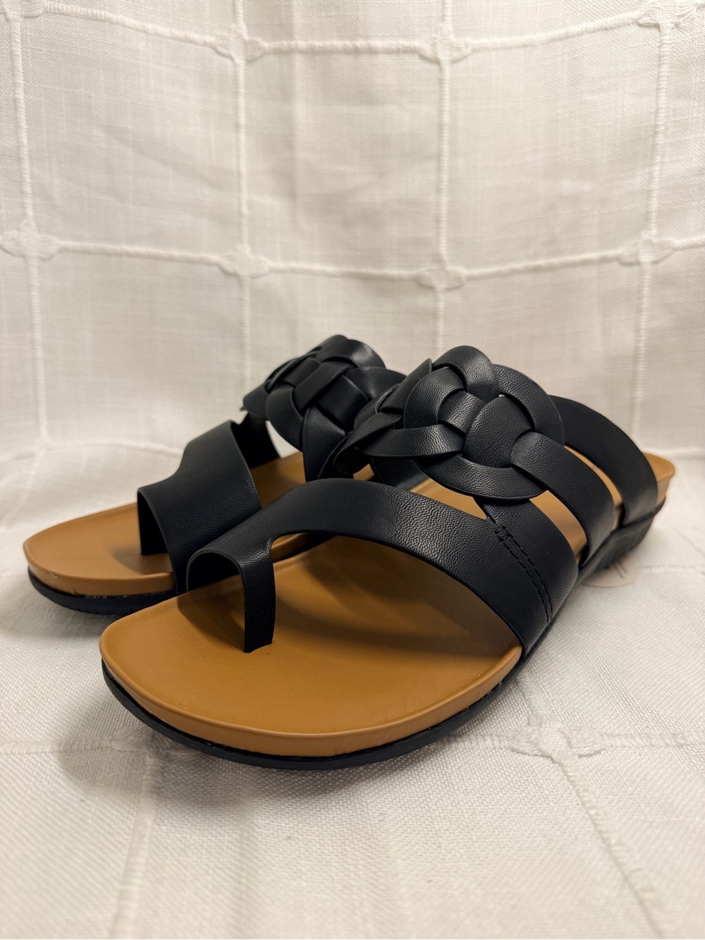 NWT Baretraps Julianne Black Braided Slide Sandals 9.5M